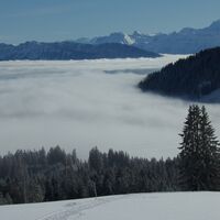 nach Wasserscheide - Winterwanderung Selibüel