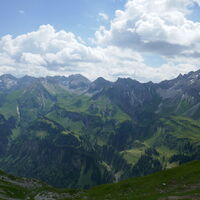Panorama von der Trettachspitze bis zum Biberkopf