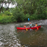 Werra Wasser Wanderer bei Leutersdorf