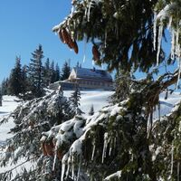 Tiefwinterlicher Blick auf das Annaberger Haus
