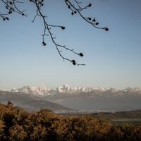 Aussicht auf Berner Alpen - Gürbetaler Höhenweg