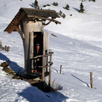 Ein Spaßfoto vom stillsten Ort auf der Angerkaralm.