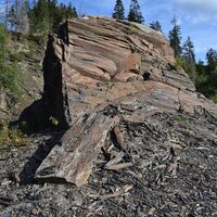 Überreste des Griffelschieferabbaus