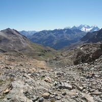 Blick von Fuorcla Suvretta - Piz Nair und Bernina