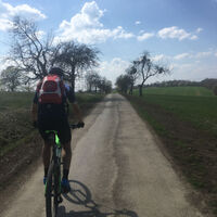 Mountainbiker auf der Streuobstroute