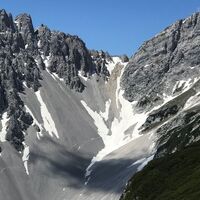 das Stempeljoch vom Wilde Bande Steig aus fotografiert