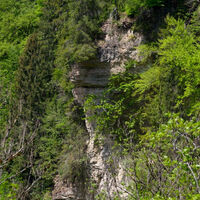 Blick von der Felsengalerie zum Kanzelfelsen