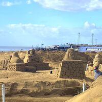 Die einzigartige Sand-Krippe am Playa de las Canteras
