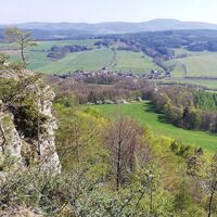 Blick auf Kälberfeld bei Eisenach in den Hörselbergen
