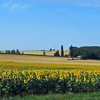 Blick auf die Landschaft von Lugan