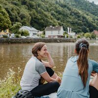 Radfahrerinnen Gasthof Gierlinger Obermühl an der Donau