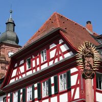 Marktplatz mi Mariensäule in Amorbach