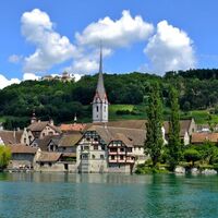 Stein am Rhein mit Burg Hohenklingen und Kloster St. Georgen