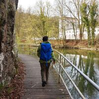 Am Hauseleyfelsen bei Weilburg - Hölzener Steg oberhalb der Lahn