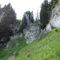 steiler Abstieg Richtung Naßkamm