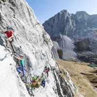 Beste Kalkwände für den Familien-Klettersteig Partnunblick