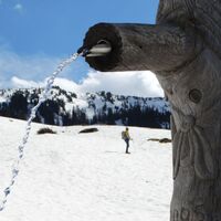Erfrischung am Brunnen