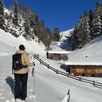 kurz vor Kapelle Schneeschuhtour Hösljoch
