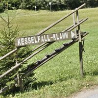 Hinweisschild Kesselfallklamm