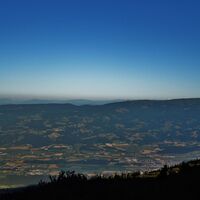 Blick auf das Lavanttal bei Sonnenaufgang