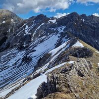 Blick auf dem Grat zurück