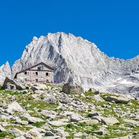 Rifugio Gianetti und Pizzo Badile im Val Porcellizzo