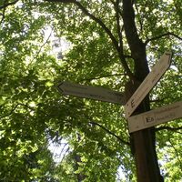 Wegweiser an Kreuzung E5 und Eselsweg