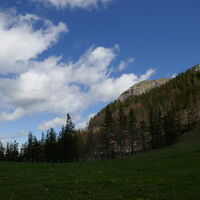 vor der Kleinzeller Hinteralm blicken wir zurück zum Hochstaff