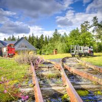 Gleise der Grubenbahn - Technisches Denkmal - Historischer Schieferbergbau - Lehesten