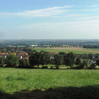 Salzgitter-Lichtenberg, Ausblick von der Kanzel am Wanderparkplatz im Höhenzug