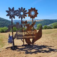 Die Buga-Blume im Skulpturenpark Urbar-Oberwesel
