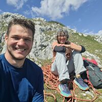 wir grinsen um die Wette... was für eine schöne Klettertour