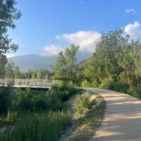Fränkischer Radweg - Radbrücke über den Gravio-Bach in Villar Focchiardo