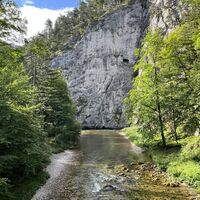 Blick zur Linkskurve der Schwarza (schöner und beliebter Badeplatz)