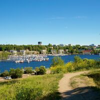 Blick von der Festung auf den Yachthafen von Lappeenranta