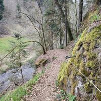 Engstelle mit Seilsicherung
