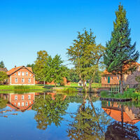 Wassermühle Bademühlen mit Mühlenteich