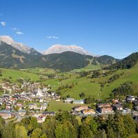 Blick nach Maria Alm vom Gasthof Hinterreit