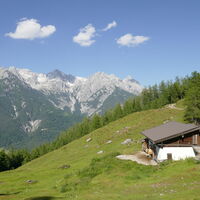 über einen mühsamen Steig gehts zur Lehrbergalm