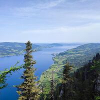 Ausblick vom Gr. Schoberstein über den Attersee nach Norden