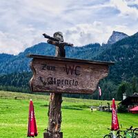 Buchberghütte auf der Eisenaualm mit Schafberg im Hintergrund