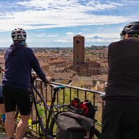 Chieri – Blick auf die Stadt und den Monviso von der Kirche San Giorgio aus