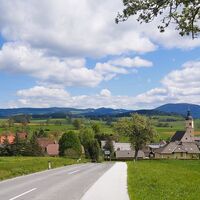 Blick auf Fladnitz, Naturpark Almenland in der Oststeiermark