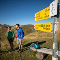 Wegweiser auf der 7-Gipfel-Tour