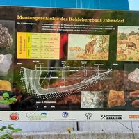 Mehrere Schautafeln erzählen die Geschichte des Bergbaues