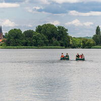 Mit dem Boot über den Seeburger See