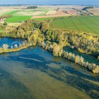 Luftaufnahme des Vogelbeobachtungspfads von Cléry-sur-Somme