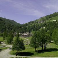 Blick auf den Golfplatz von Pragelato