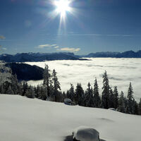 Strahlende Aussichten vom Eibleck Richtung Pass Lueg im Süden.