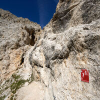 [ Dolomiten, Rosengarten ] | Tag 3 | Einstieg zum Laurenzi-Klettersteig. So sieht eine D-Stelle aus?